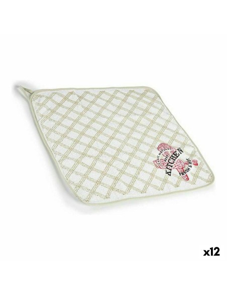 Panno da Cucina Kinvara 1220 Bianco Verde 50 x 0,3 x 50 cm (12 Unità)