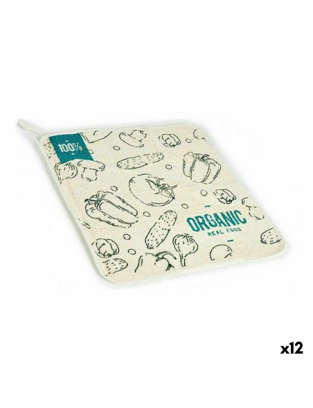 Panno da Cucina Kinvara 1220 Bianco Verde 50 x 0,3 x 50 cm (12 Unità)