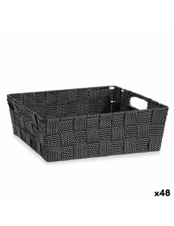 Cestino Kipit 79810 Nero Stoffa 3 L 23 x 8 x 27 cm Intrecciato (48 Unità)