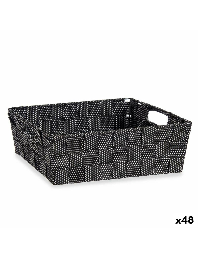 Cestino Kipit 79810 Nero Stoffa 3 L 23 x 8 x 27 cm Intrecciato (48 Unità)