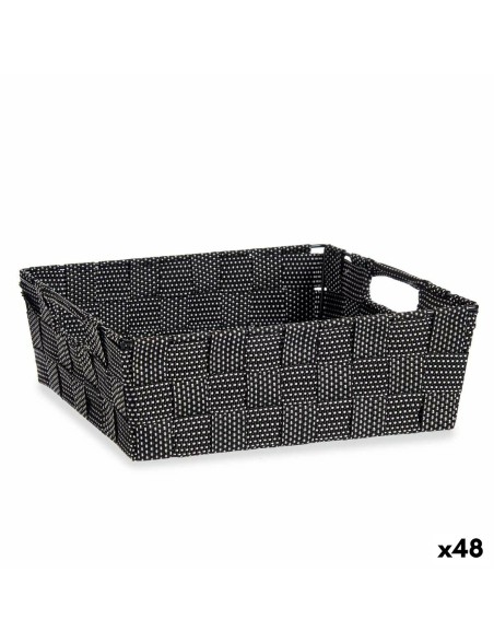 Cestino Kipit 79810 Nero Stoffa 3 L 23 x 8 x 27 cm Intrecciato (48 Unità)