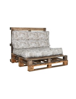 Almofada DKD Home Decor De solo Cinzento Marrom claro Alumínio Folha de planta 120 x 80 x 16 cm