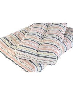 Cushion DKD Home Decor Floor Multicolour Aluminium Stripes 120 x 80 x 16 cm