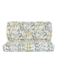 Cushion DKD Home Decor Floor Green Bamboo Aluminium 120 x 80 x 16 cm