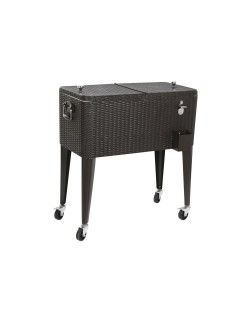 Nevera Portátil DKD Home Decor Marrón Metal ratán sintético 76 L 83 x 48 x 86 cm