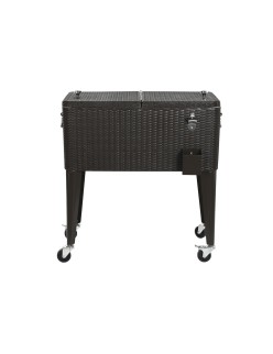 Nevera Portátil DKD Home Decor Marrón Metal ratán sintético 76 L 83 x 48 x 86 cm