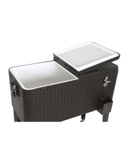 Nevera Portátil DKD Home Decor Marrón Metal ratán sintético 76 L 83 x 48 x 86 cm