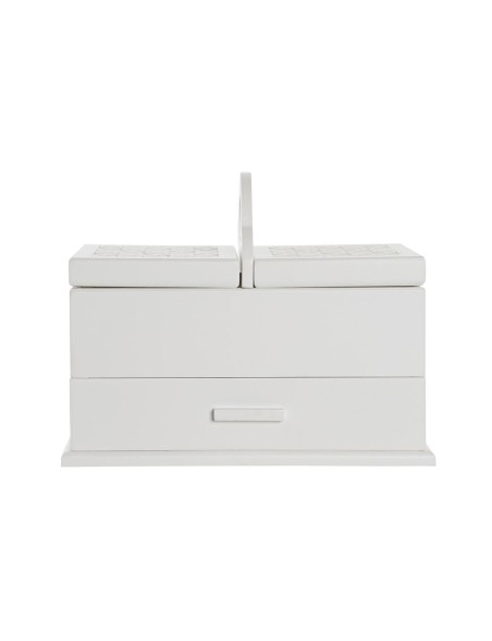 Box-Schmuckkästchen DKD Home Decor Kristall Weiß Elfenbein Holz MDF 30 x 17 x 24 cm Box-Schmuckkästchen DKD Home Decor Kristall Weiß Elfenbein Holz MDF 30 x 17 x 24 cm