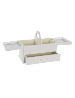 Boîte à bijoux DKD Home Decor Verre Blanc Ivoire Bois MDF 30 x 17 x 24 cm