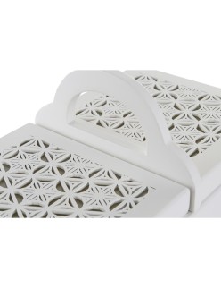 Boîte à bijoux DKD Home Decor Verre Blanc Ivoire Bois MDF 30 x 17 x 24 cm