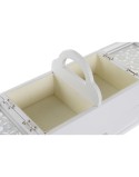 Box-Schmuckkästchen DKD Home Decor Kristall Weiß Elfenbein Holz MDF 30 x 17 x 24 cm