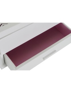 Scatola-Portagioie DKD Home Decor 16 x 17 x 28 cm Bianco Rosa chiaro Legno MDF
