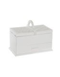 Scatola-Portagioie DKD Home Decor 16 x 17 x 28 cm Bianco Rosa chiaro Legno MDF