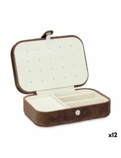 Scatola-Portagioie Marrone Velluto (16,2 x 6 x 11,5 cm) (12 Unità)