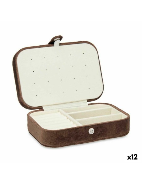 Scatola-Portagioie Marrone Velluto (16,2 x 6 x 11,5 cm) (12 Unità) Scatola-Portagioie Marrone Velluto (16,2 x 6 x 11,5 cm) (12 Unità)
