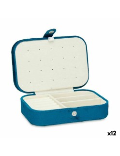 Scatola-Portagioie Azzurro Velluto (16,2 x 6 x 11,5 cm) (12 Unità)
