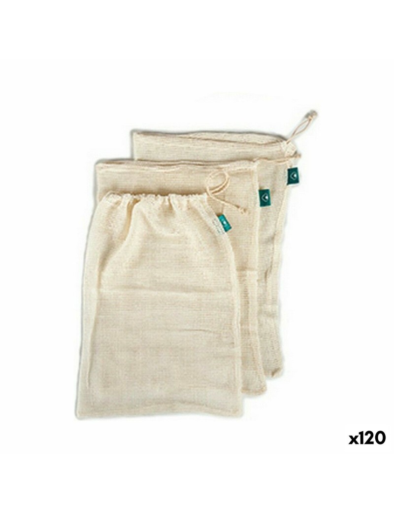 Set de Bolsas Reutilizables para Alimentos Blanco 5 x 48 x 33 cm (120 Unidades)