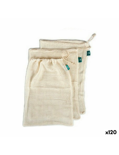 Set de Bolsas Reutilizables para Alimentos Blanco 5 x 48 x 33 cm (120 Unidades)