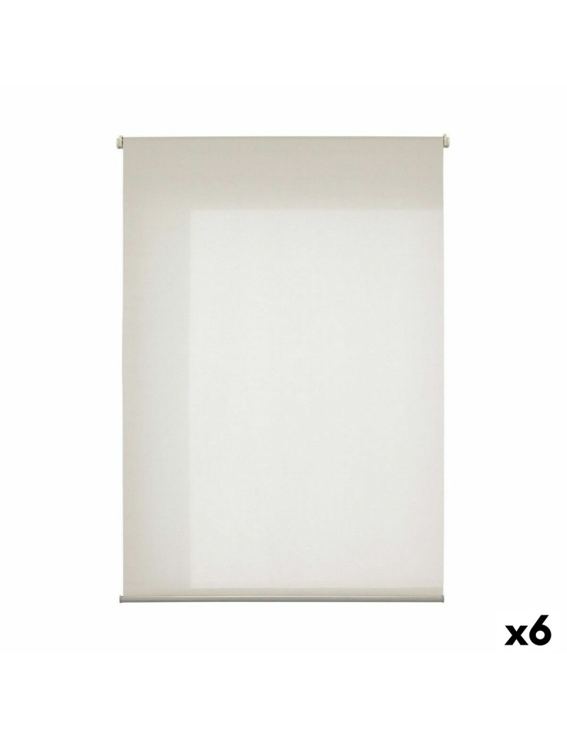 Roller blinds 120 x 180 cm Polyester Cream Plastic (6 Units)
