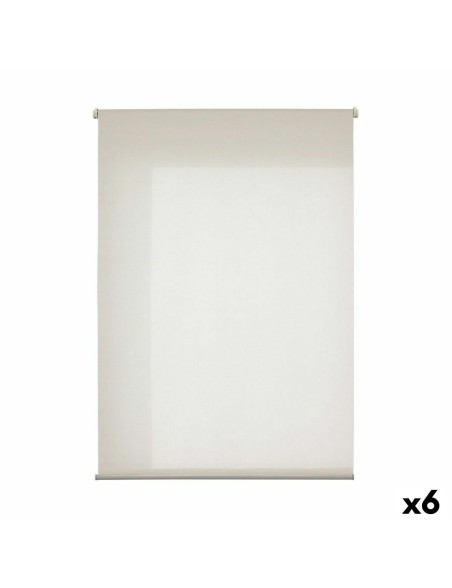 Roller blinds 120 x 180 cm Polyester Cream Plastic (6 Units)