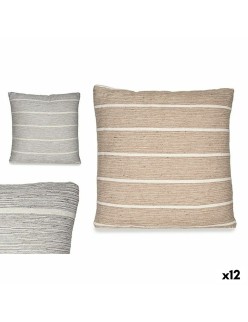 Cushion Stripes Brown Grey 45 x 12 x 45 cm (12 Units)