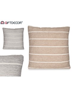 Cushion Stripes Brown Grey 45 x 12 x 45 cm (12 Units)