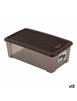 Scatola con Coperchio Stefanplast 19,5 x 11,5 x 33 cm Plastica Cioccolato 5 L (12 Unità)