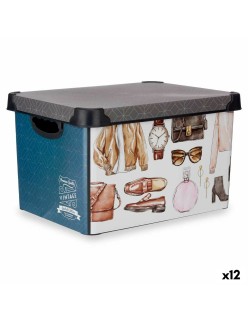 Scatola portaoggetti Kipit Vintage Plastica Vintage 22 L 30 x 23,5 x 40 cm Con manici (12 Unità)