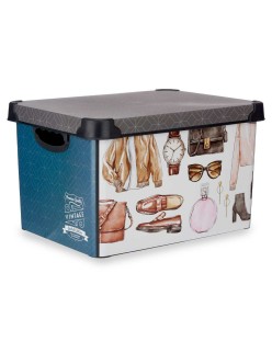 Scatola portaoggetti Kipit Vintage Plastica Vintage 22 L 30 x 23,5 x 40 cm Con manici (12 Unità)