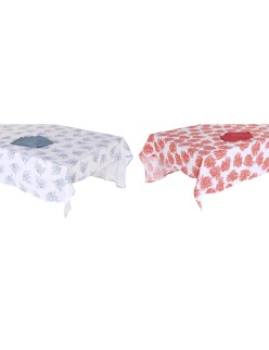 Tovaglia e tovaglioli DKD Home Decor 150 x 250 x 0,5 cm Azzurro Fucsia Bianco (2 Unità)