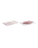 Tovaglia e tovaglioli DKD Home Decor 150 x 250 x 0,5 cm Rosa Bianco (2 Unità)
