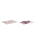 Tovaglia e tovaglioli DKD Home Decor 150 x 150 x 0,5 cm Rosa Bianco (2 Unità)