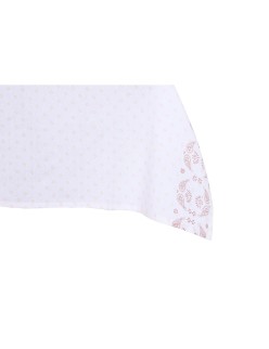 Tovaglia e tovaglioli DKD Home Decor 150 x 150 x 0,5 cm Rosa Bianco (2 Unità)