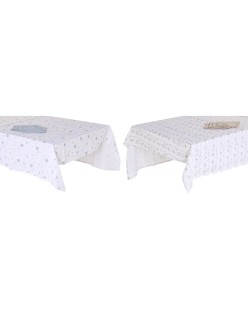 Tovaglia e tovaglioli DKD Home Decor 150 x 150 x 0,5 cm Azzurro Marrone Bianco (2 Unità)