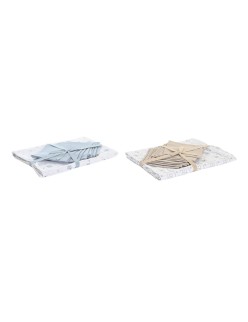 Tovaglia e tovaglioli DKD Home Decor 150 x 250 x 0,5 cm Azzurro Marrone Bianco (2 Unità)