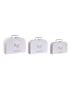 Set di Scatole Decorative DKD Home Decor 28 x 9,5 x 20 cm Rosa Metallo Multicolore Cartone