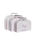 Set di Scatole Decorative DKD Home Decor 28 x 9,5 x 20 cm Rosa Metallo Multicolore Cartone