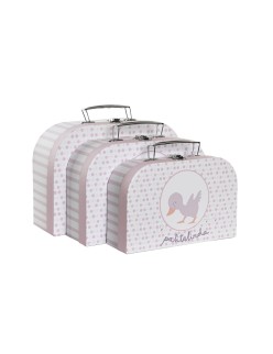 Set di Scatole Decorative DKD Home Decor 28 x 9,5 x 20 cm Rosa Metallo Multicolore Cartone