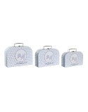 Set di Scatole Decorative DKD Home Decor 28 x 9,5 x 20 cm Azzurro Metallo Multicolore Cartone
