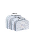 Set di Scatole Decorative DKD Home Decor 28 x 9,5 x 20 cm Azzurro Metallo Multicolore Cartone