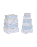 Jeu de Caisses de Rangement Empilables DKD Home Decor Enfant Multicouleur Carton (43,5 x 33,5 x 15,5 cm)