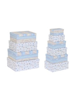 Set di Scatole per Sistemare Impilabili DKD Home Decor Per bambini Multicolore Cartone (43,5 x 33,5 x 15,5 cm)