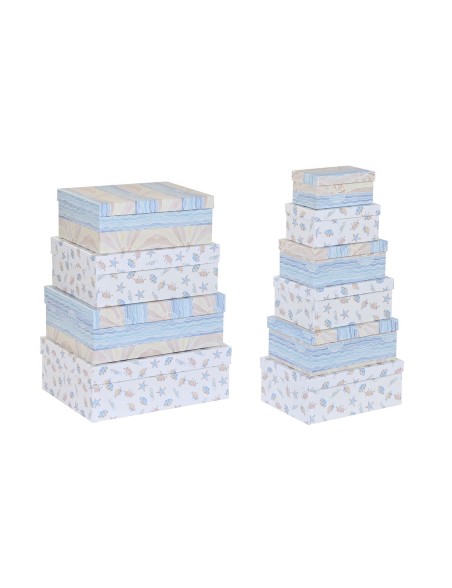 Set di Scatole per Sistemare Impilabili DKD Home Decor Per bambini Multicolore Cartone (43,5 x 33,5 x 15,5 cm)