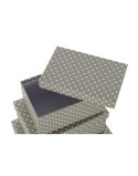Set di Scatole per Sistemare Impilabili DKD Home Decor Pois Grigio Bianco Cartone (43,5 x 33,5 x 15,5 cm)