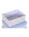 Set di Scatole per Sistemare Impilabili DKD Home Decor Azzurro Rosa Cartone (43,5 x 33,5 x 15,5 cm)