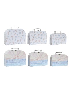 Set di Scatole Decorative DKD Home Decor Multicolore Metallo Cartone 28 x 9,5 x 20 cm (2 Unità)