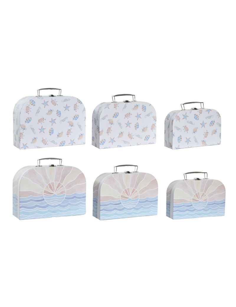 Set di Scatole Decorative DKD Home Decor Multicolore Metallo Cartone 28 x 9,5 x 20 cm (2 Unità)