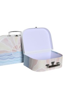 Set di Scatole Decorative DKD Home Decor Multicolore Metallo Cartone 28 x 9,5 x 20 cm (2 Unità)