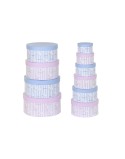 Set di Scatole per Sistemare Impilabili DKD Home Decor Azzurro Rosa Cartone (37,5 x 37,5 x 18 cm)