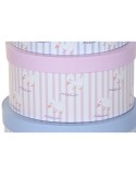 Set di Scatole per Sistemare Impilabili DKD Home Decor Azzurro Rosa Cartone (37,5 x 37,5 x 18 cm)